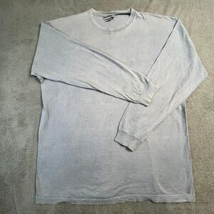 Vintage Sunbelt T-Shirt Mens XL Made in USA 90s 100% Cotton L/S Light Blue